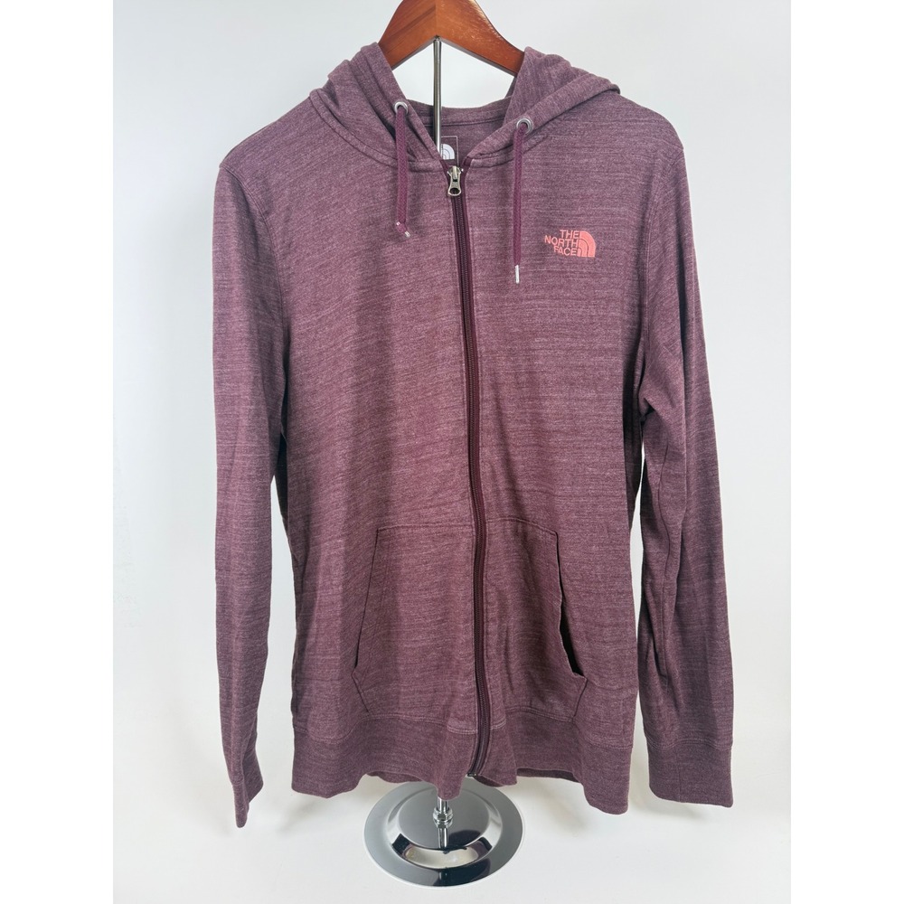The North Face Hoodie Women's XXL Tri-Blend Full Zip Lightweight Jacket Burgundy